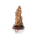 Olive wood nativity scene hand carved in Bethlehem, 9 inch close detail of the carved hands