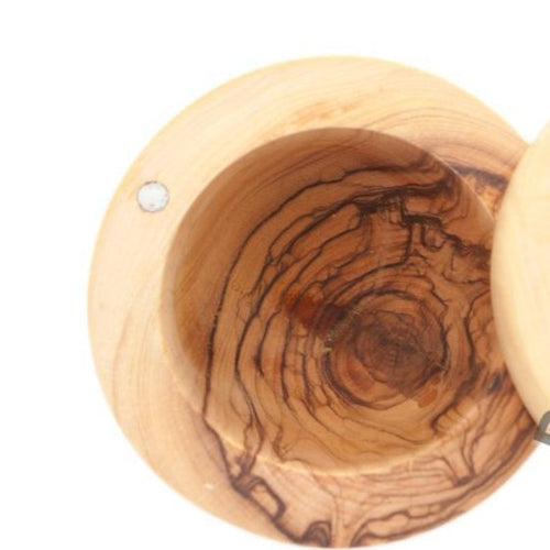 Religious gift from Bethlehem hand made in the Holy Land, side angle of the olive wood sculpture