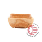 Hand carved teak square olive wood bowl from Bethlehem
