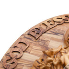 Olive Wood Holy Family Wall Hanging Plaque with Holy Incense - Wall Hangings - Bethlehem Handicrafts