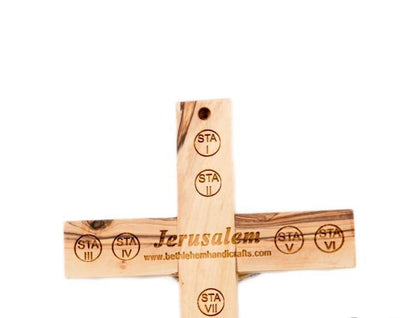 Olive Wood Crucifix with 4 Holy Essences