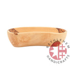 Hand carved banana shaped olive wood bowl from Bethlehem