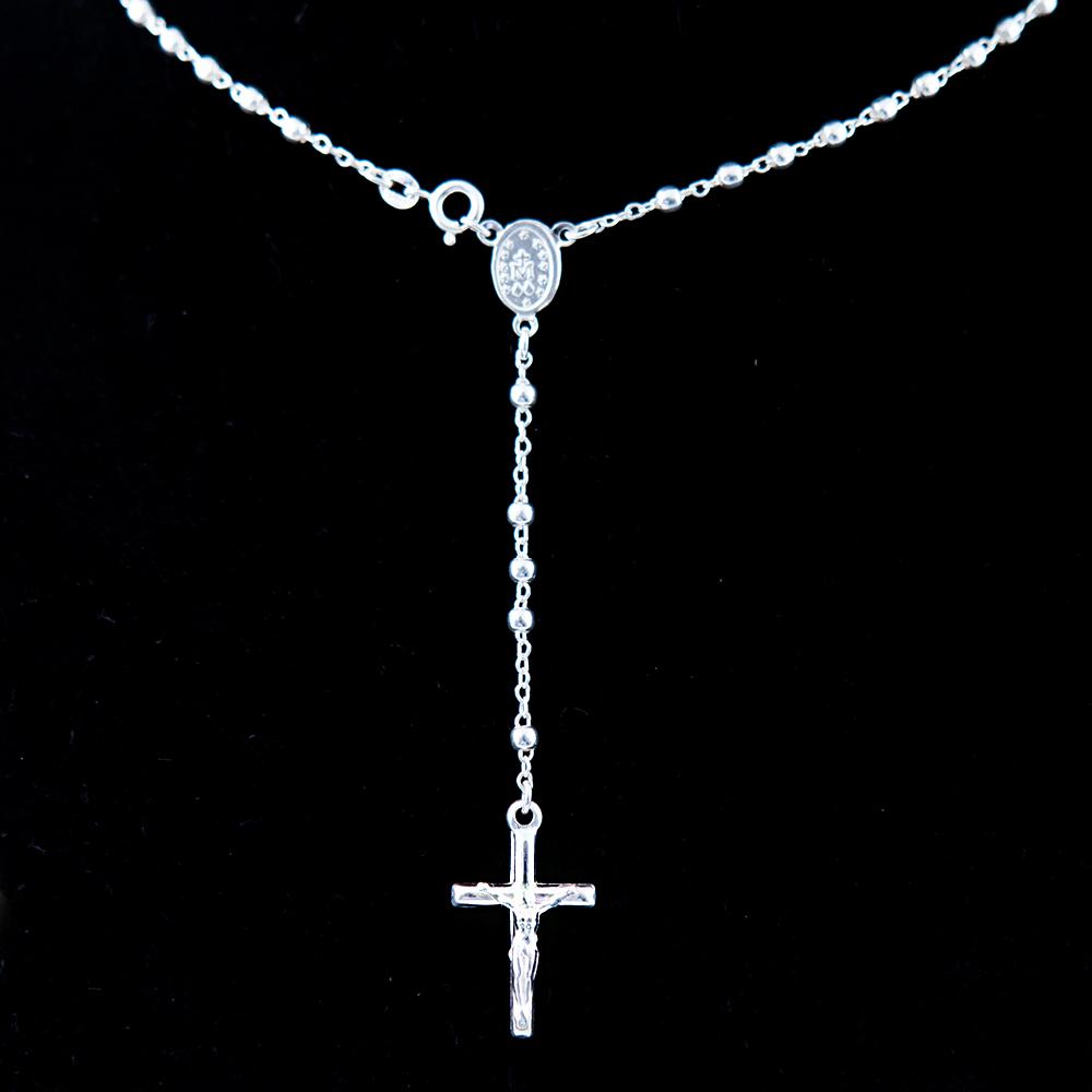 Sterling Silver Rosary Necklace (S) - Jewelry - Bethlehem Handicrafts