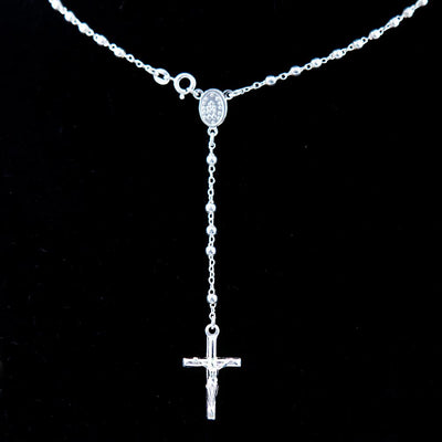 Sterling Silver Rosary Necklace (S) - Jewelry - Bethlehem Handicrafts