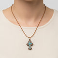 religious mother of pearl religious gift from Bethlehem, front view of the olive wood masterpiece