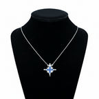 Two-Way Magnetic Star of Bethlehem Necklace (Blue Gemstones) - Jewelry - Bethlehem Handicrafts