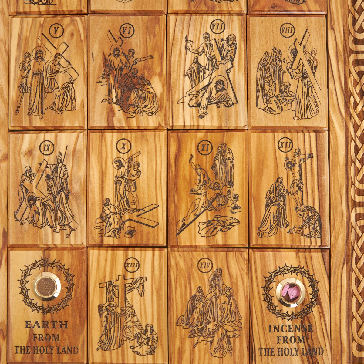 14 Stations of the Cross, 16.3" Olive Wood Plaque