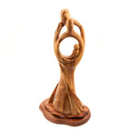 Holy Family olive wood statue hand carved in Bethlehem, 19.3 inch side angle of the olive wood sculpture