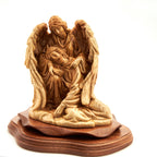 Wooden Statue of Jesus with an Angel 9.1"