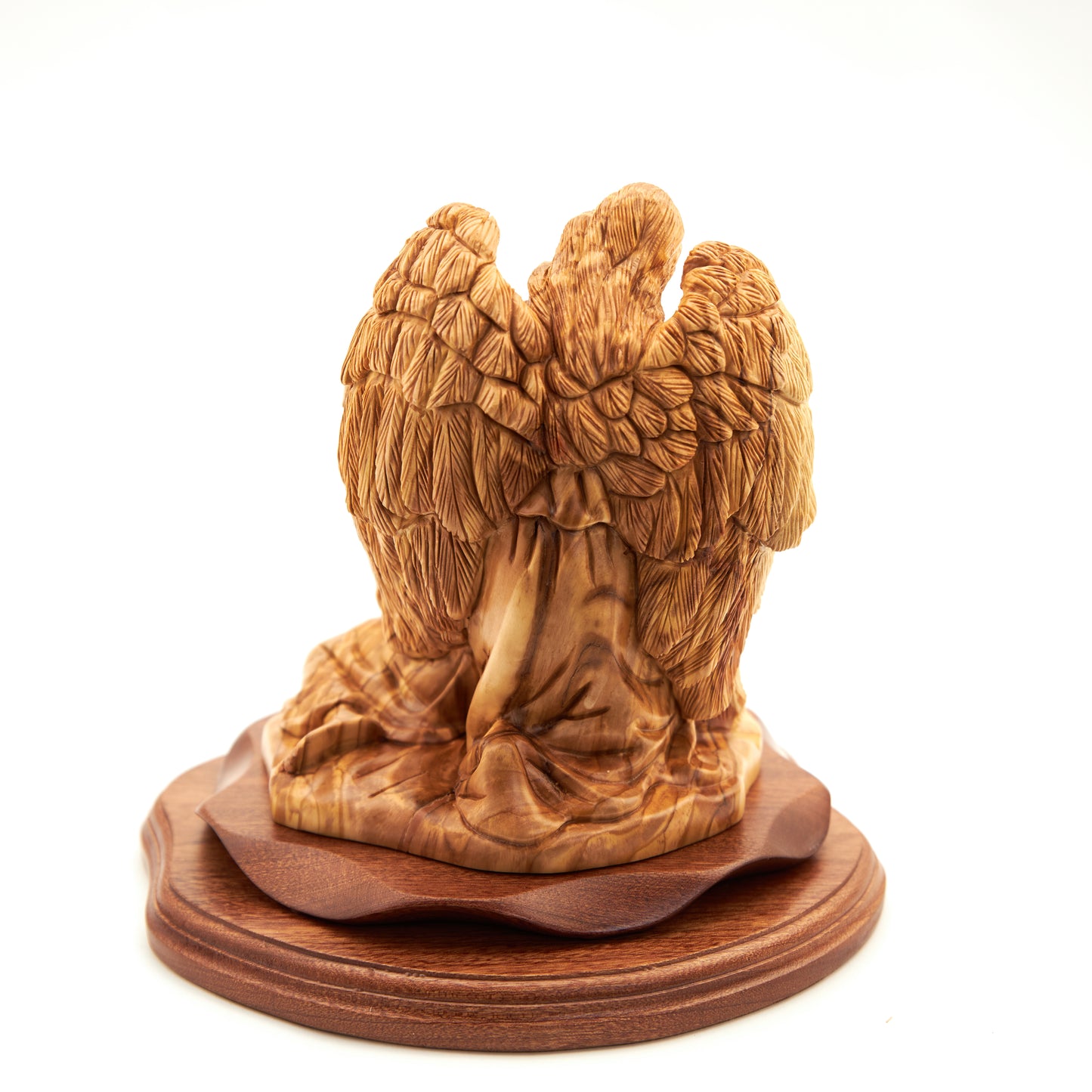 Wooden Statue of Jesus with an Angel 9.1"