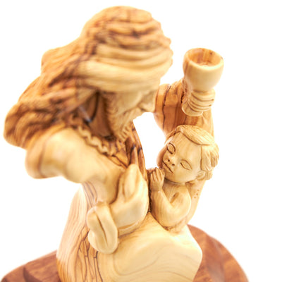 Jesus "Offering His Flesh and Blood", 8.7" Wooden Sculpture