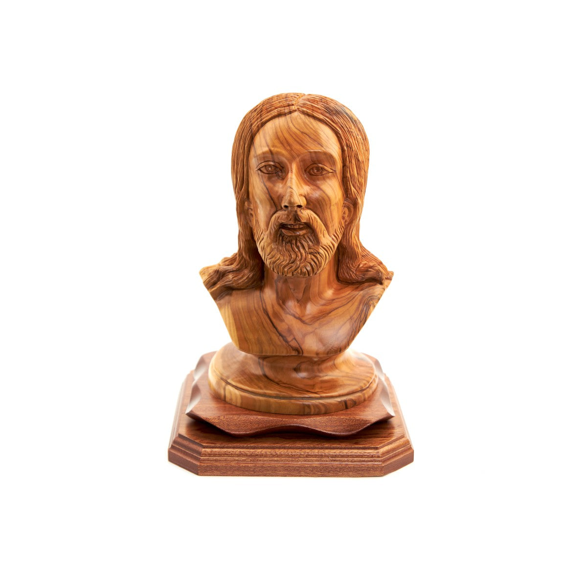 Bust of Jesus Christ, Wooden Sculpture 10.6"