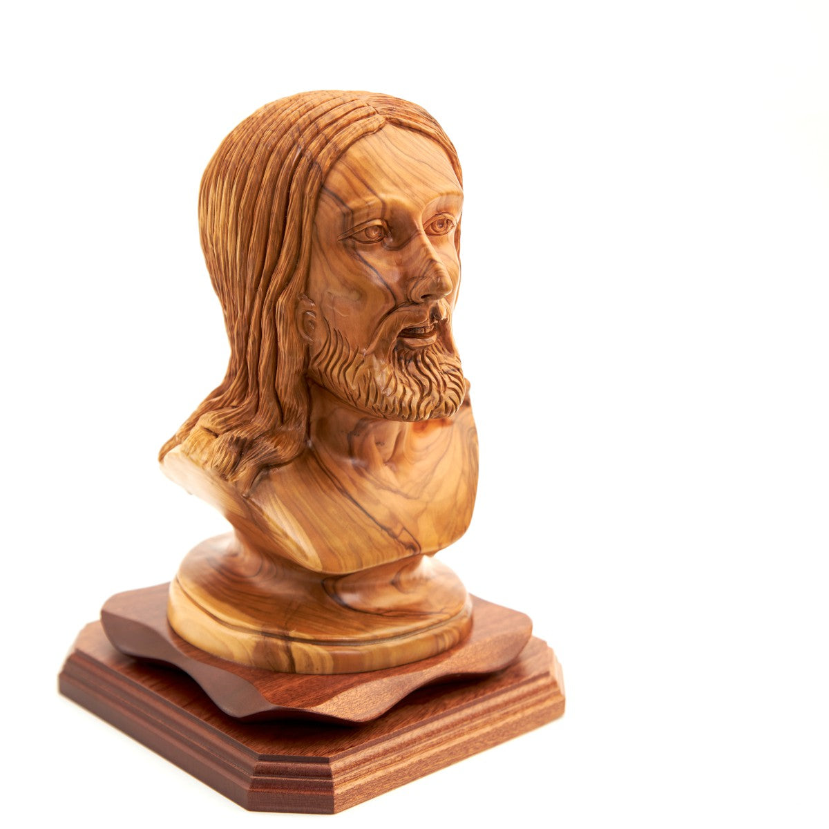 Bust of Jesus Christ, Wooden Sculpture 10.6"
