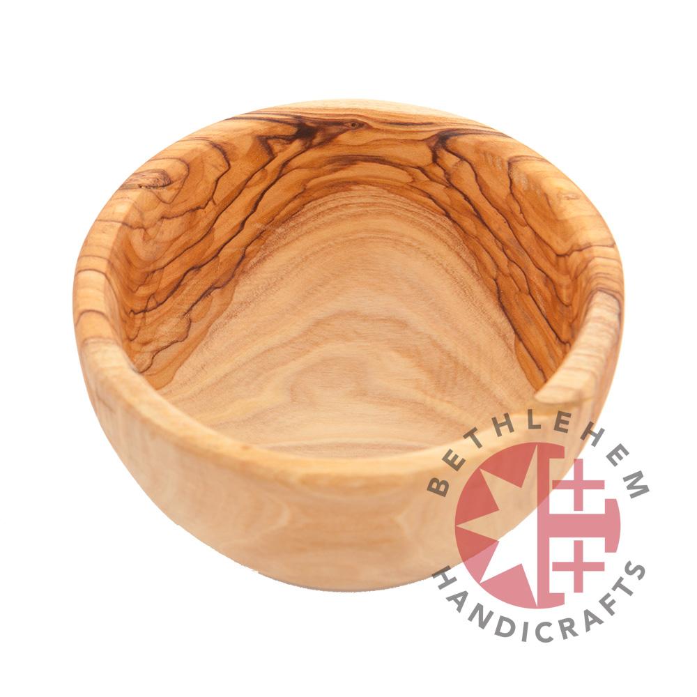 Round Olive Wood Serving Bowl 1 (Small) - Home & Office - Bethlehem Handicrafts