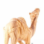 religious olive wood statue hand carved in Bethlehem, 6.5 inch three quarter view of the religious piece