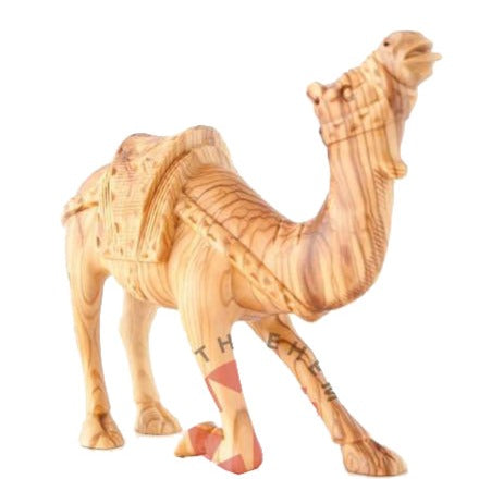 religious olive wood statue hand carved in Bethlehem, 6.5 inch front view of the olive wood masterpiece