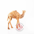 religious olive wood statue hand carved in Bethlehem, 8.7 inch side angle of the olive wood sculpture