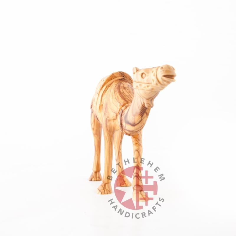 religious olive wood statue hand carved in Bethlehem, 8.7 inch close detail of the hand carved work