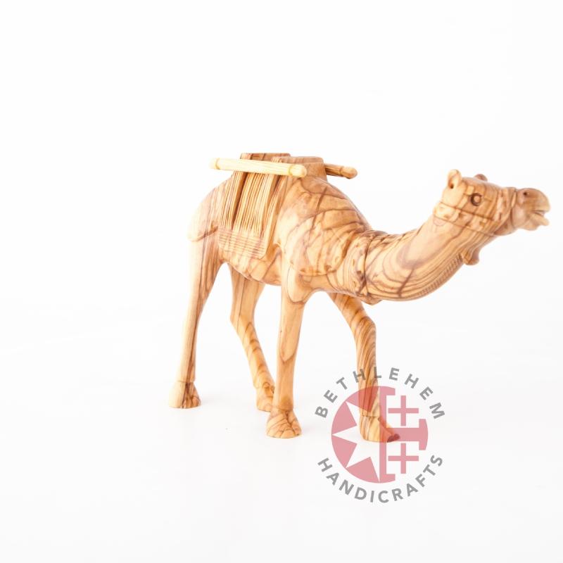 Wooden Camel w/ Harness, 5.9" Hand Carved in Bethlehem