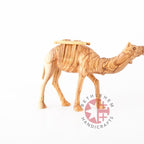 religious olive wood statue hand carved in Bethlehem, 5.9 inch three quarter view of the religious piece