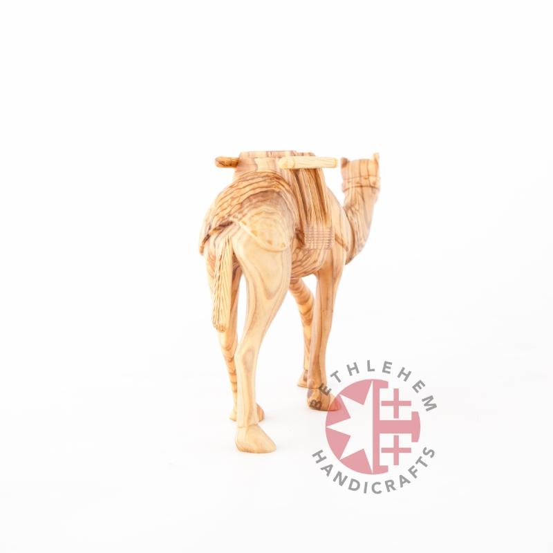 religious olive wood statue hand carved in Bethlehem, 5.9 inch top angle showing detail of the craftsmanship
