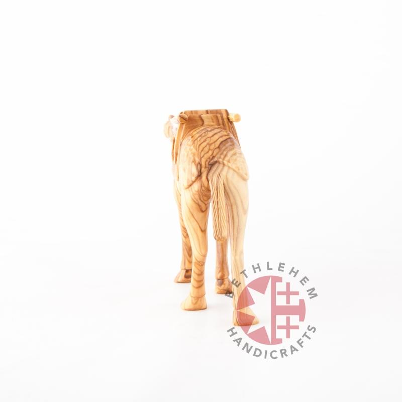religious olive wood statue hand carved in Bethlehem, 5.9 inch natural light photo of the piece