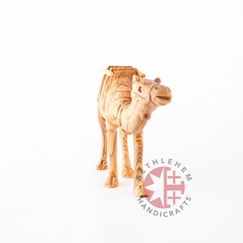 religious olive wood statue hand carved in Bethlehem, 5.9 inch side profile of the carved figure