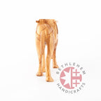 religious olive wood statue hand carved in Bethlehem, 7.9 inch top angle showing detail of the craftsmanship