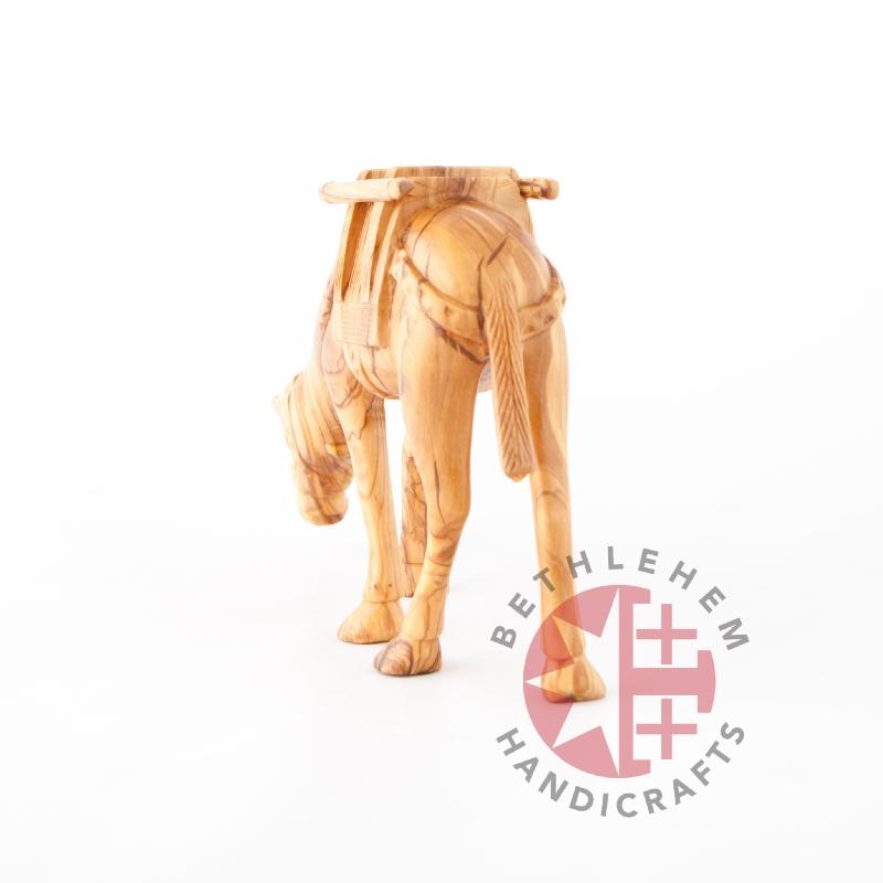 religious olive wood statue hand carved in Bethlehem, 7.9 inch natural light photo of the piece