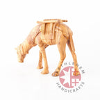 religious olive wood statue hand carved in Bethlehem, 7.9 inch opposite side angle of the religious sculpture