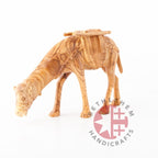 religious olive wood statue hand carved in Bethlehem, 7.9 inch display angle of the Holy Land piece