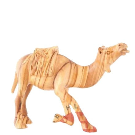 religious olive wood statue hand carved in Bethlehem, 5.9 inch front view of the olive wood masterpiece