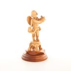 Olive wood nativity scene hand carved in Bethlehem, 7.7 inch side angle of the olive wood sculpture