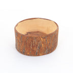 Olive wood tableware hand made in Bethlehem, side angle of the olive wood sculpture