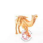 religious olive wood statue hand carved in Bethlehem, 5.1 inch three quarter view of the religious piece