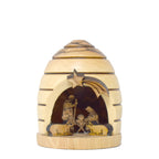 Dome Shaped Olive Wood Nativity Scene, 3.4"