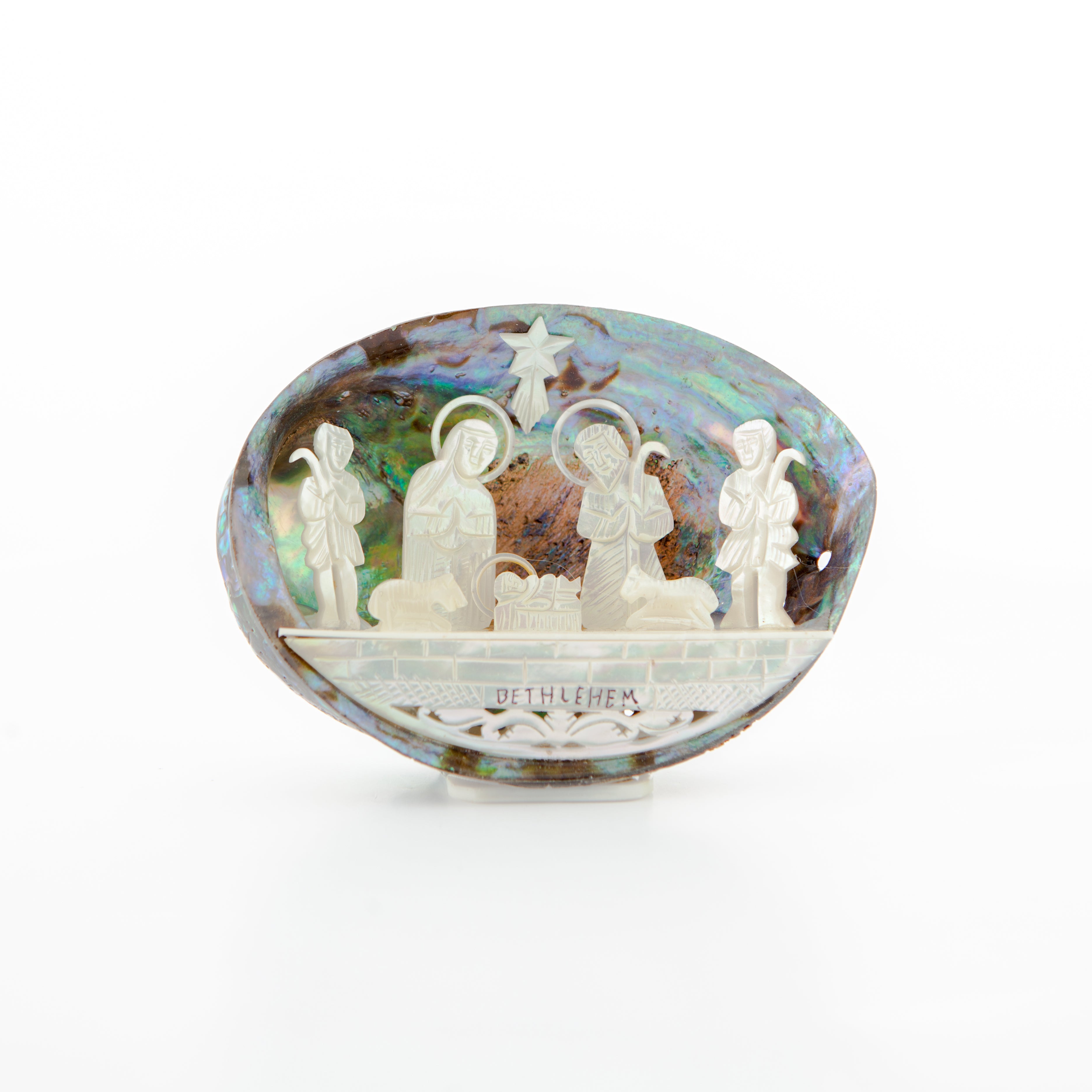 Colorful Abalone Shell Nativity Scene (Large) – Bethlehem Handicrafts