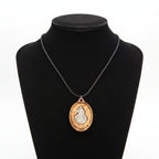 Olive Wood Divine Mercy Pendant