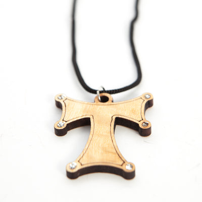Olive Wood Franciscan Cross or Tau Cross Pendant