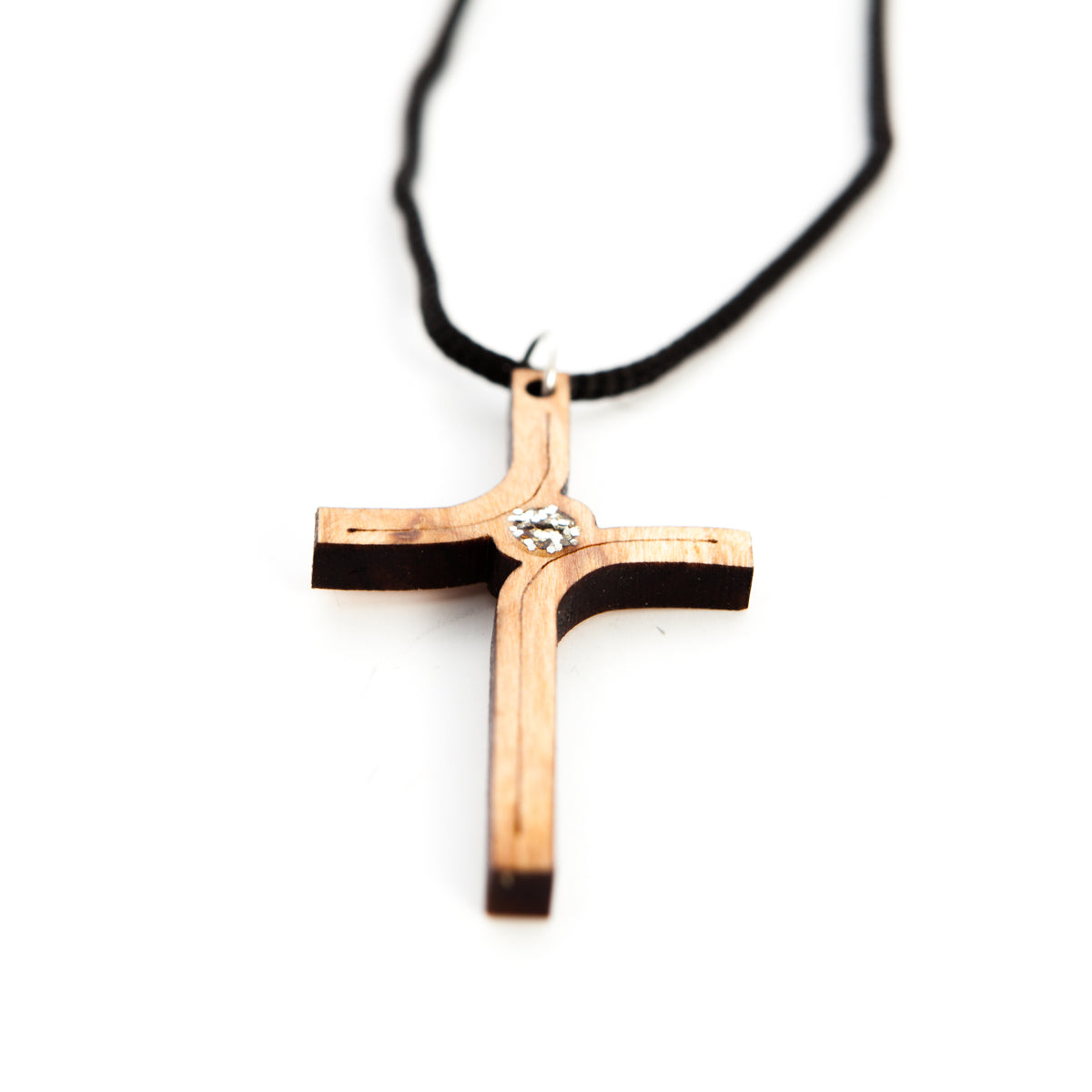 Artistic Olive Wood Cross Pendant
