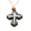 Mother of Pearl Budded Cross Necklace with a Bead
