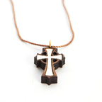 religious mother of pearl religious gift from Bethlehem, side angle of the olive wood sculpture
