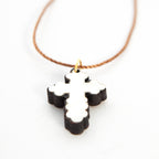 religious mother of pearl religious gift from Bethlehem, side angle of the olive wood sculpture