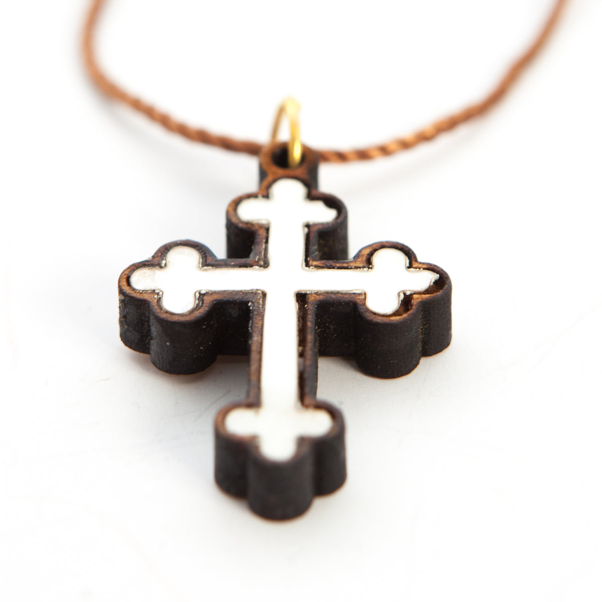 Mother of Pearl Budded Cross Necklace