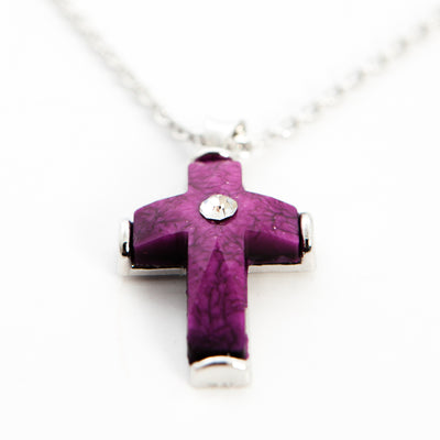 Purple Cross Pendant Birthstones