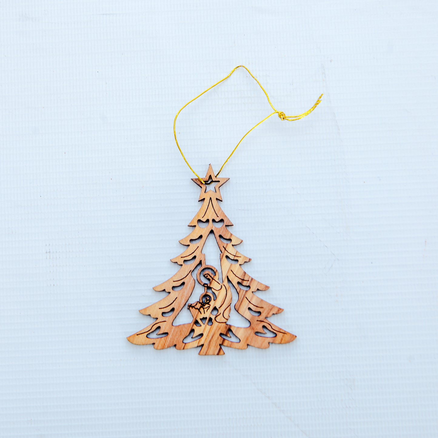 "Christmas Tree" Ornament, Olive Wood from Bethlehem