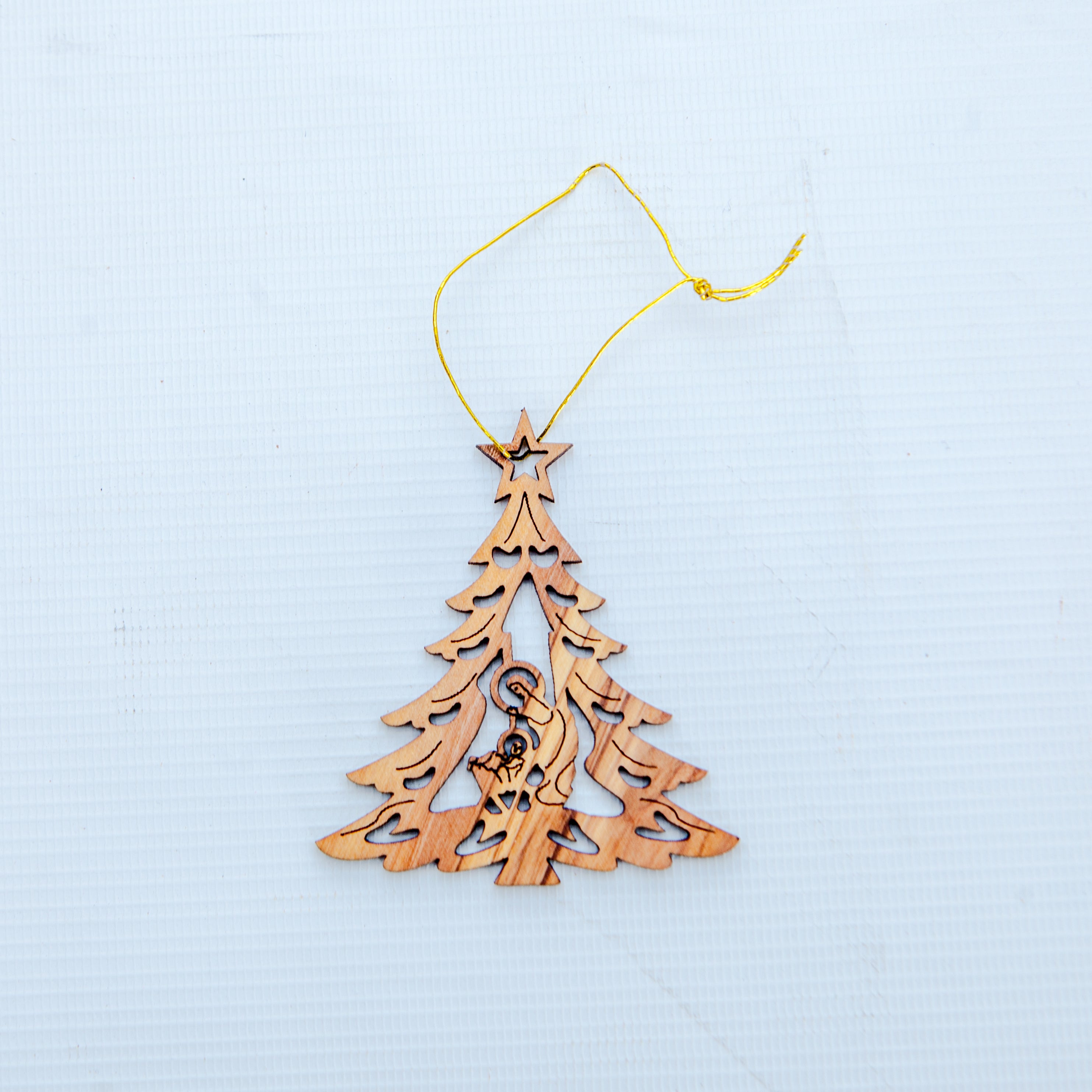 Christmas Tree Ornament, Olive Wood from Bethlehem