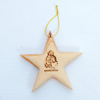 Star Ornament Olive Wood from Bethlehem