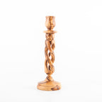 Elegant Olive Wood Candle Holder 7.5" Tall