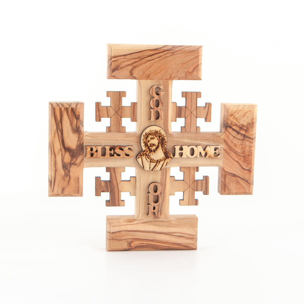 Jerusalem Wall Cross, Olive Wood from Holy Land